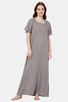 Naidu Hall Cotton Full Length Nightdress - Dark grey — thumbnail 1